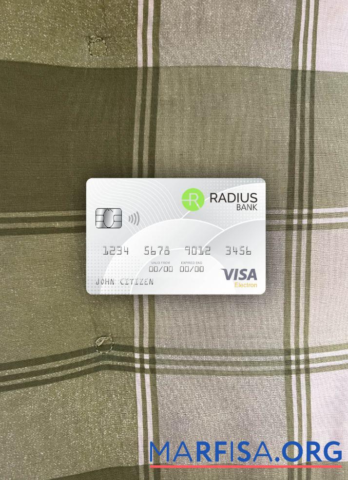 Blank USA Massachusetts Radius visa electron card photolook front real example